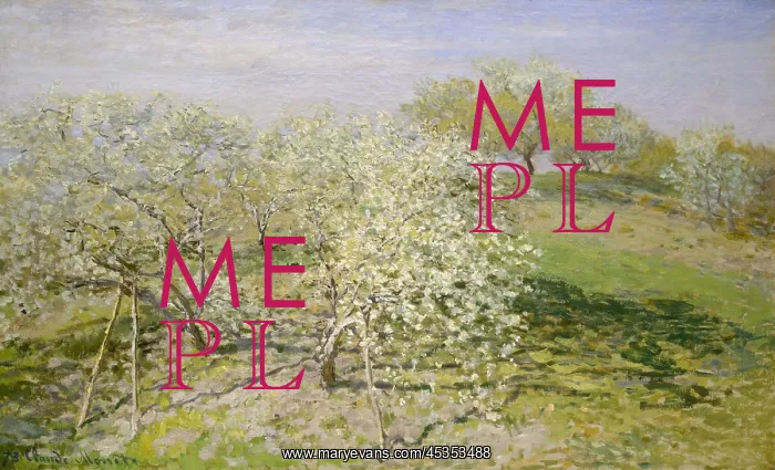 : Spring (Fruit Trees in Bloom), by Claude Monet : Spring (Fruit Trees in Bloom), by Claude Monet