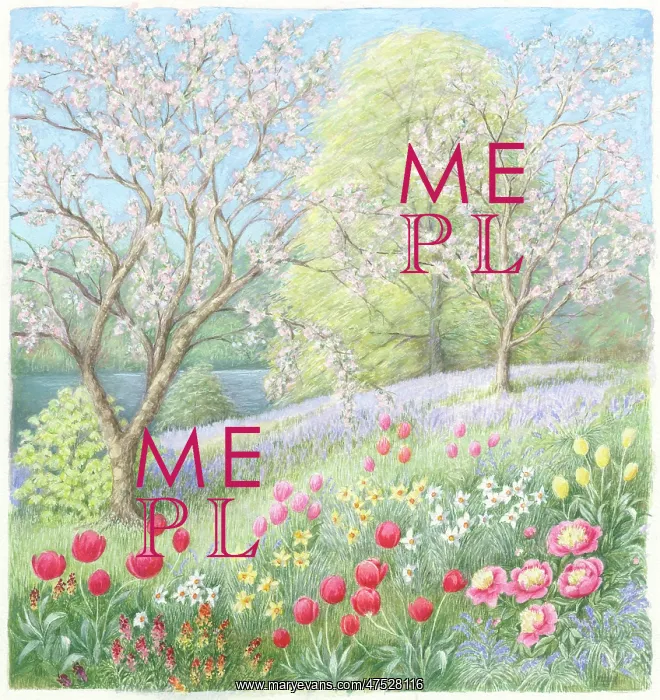 : Spring Landscape with flowers and trees : Spring Landscape with flowers and trees
