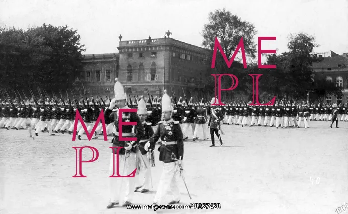 : Spring parade in Potsdam, 1900 : Spring parade in Potsdam, 1900