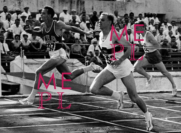 : Sprinter Armin Hary competing in a race : Sprinter Armin Hary competing in a race