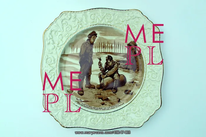 : Square plate - Give it a good ard un Bert - WWI era : Square plate - Give it a good ard un Bert - WWI era