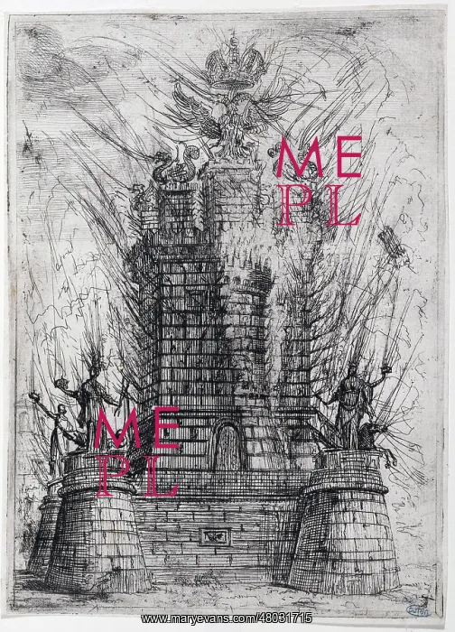  : The square tower with fireworks