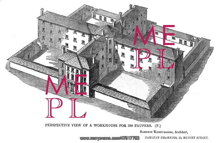 : Square workhouse, perspective view : Square workhouse, perspective view