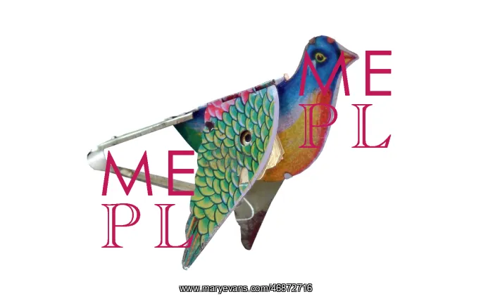 : Squeaking bird toy controlled by metal levers : Squeaking bird toy controlled by metal levers