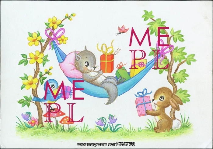  : Squirrel in hammock with birthday presents
