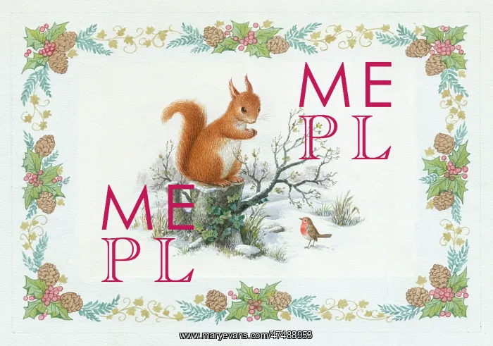  : Squirrel and robin in snow