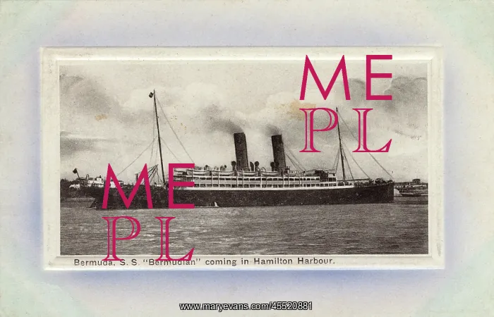 : Ss Bermudian arriving into Hamilton Harbour, Bermuda : Ss Bermudian arriving into Hamilton Harbour, Bermuda
