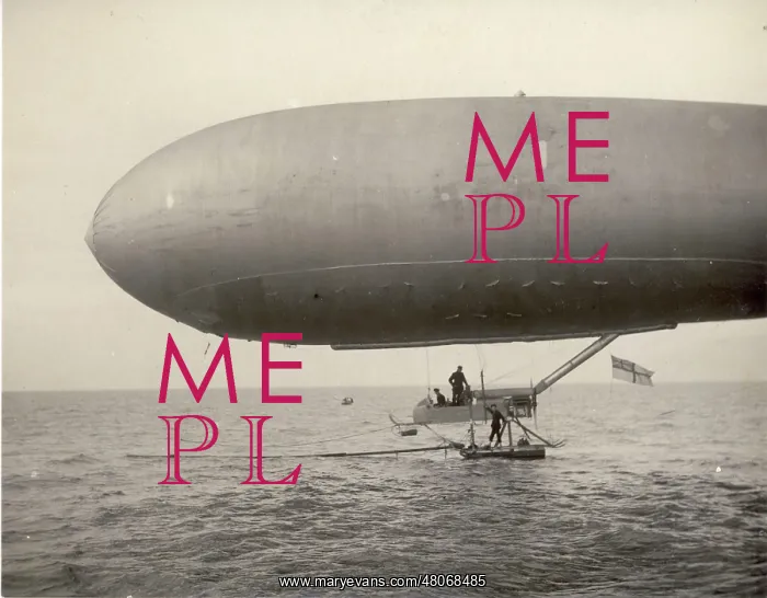 : An SS-class airship moored at sea at the Naval Airship : An SS-class airship moored at sea at the Naval Airship