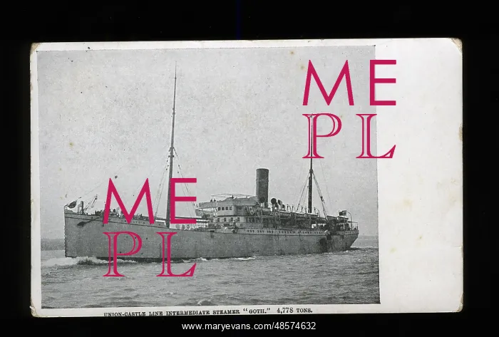 : SS Goth, Union Castle Line intermediate steamer : SS Goth, Union Castle Line intermediate steamer
