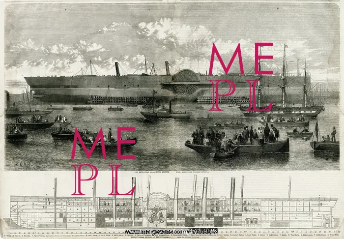 : SS Great Eastern during launch 1858 : SS Great Eastern during launch 1858