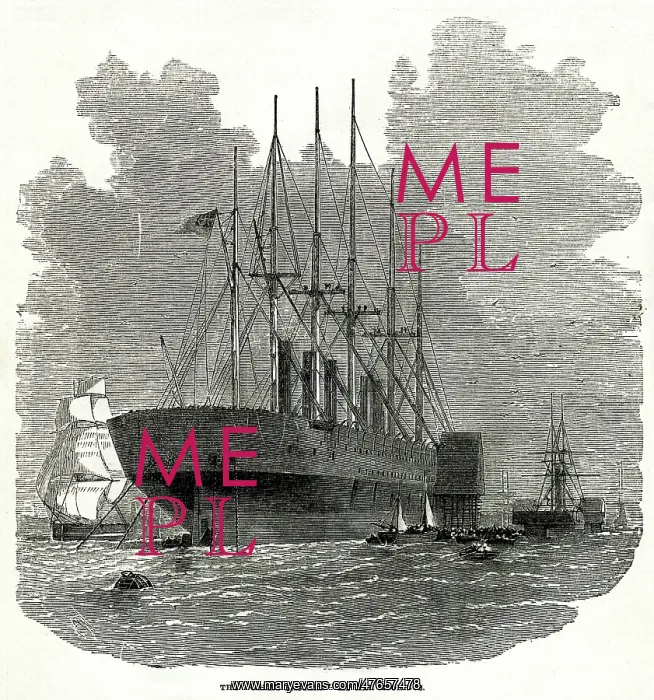 : SS Great Eastern - at her moorings in Deptford 1859 : SS Great Eastern - at her moorings in Deptford 1859