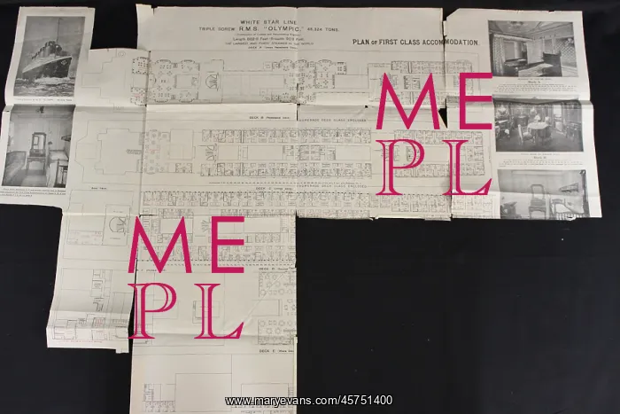 : SS Olympic - Plan of First Class Passenger Accommodation : SS Olympic - Plan of First Class Passenger Accommodation