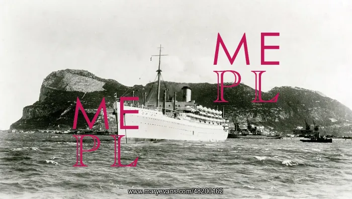 : SS Orion in front of the Rock of Gibraltar : SS Orion in front of the Rock of Gibraltar