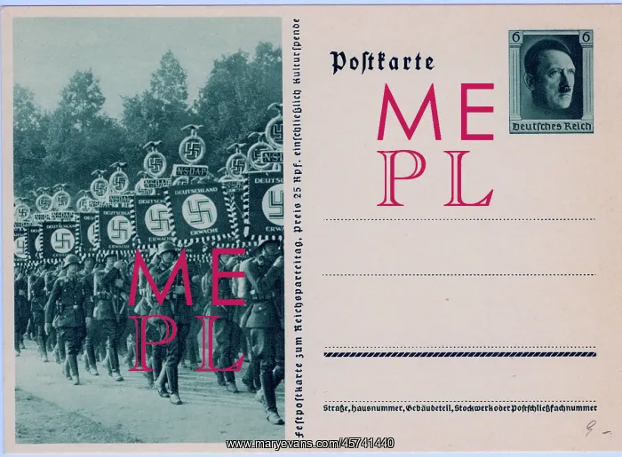 : SS Propaganda - uniformed marching SS soldiers with flags : SS Propaganda - uniformed marching SS soldiers with flags