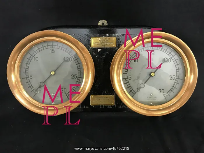 : SS United States - circular gauges from engine room : SS United States - circular gauges from engine room