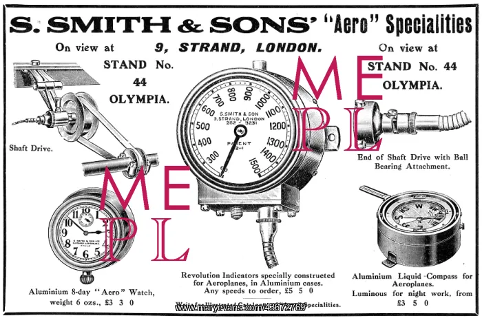 : S.Smith & Sons. Smiths Aircraft Instruments 1913 : S.Smith & Sons. Smiths Aircraft Instruments 1913