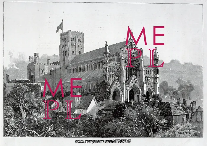 : St. Albans Abbey, Restored, Exterior : St. Albans Abbey, Restored, Exterior