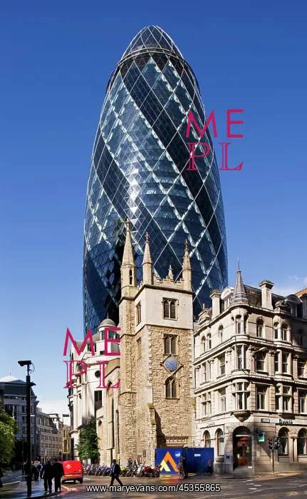 : St Andrew Undershaft and Swiss Re Building : St Andrew Undershaft and Swiss Re Building