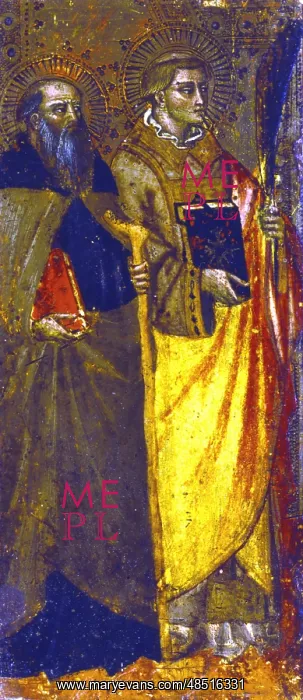 : St Anthony Abbot (left) and a martyr. Painting : St Anthony Abbot (left) and a martyr. Painting