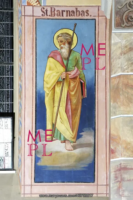 : St Barnabas, wall fresco : St Barnabas, wall fresco