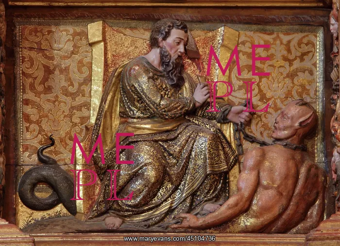: St Bartholomew, altarpiece relief, Monasterio : St Bartholomew, altarpiece relief, Monasterio