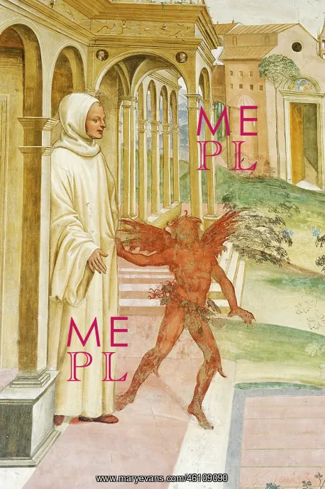 : St. Benedict disposses a devil from a monk : St. Benedict disposses a devil from a monk