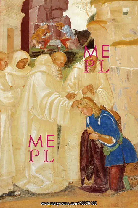 : St. Benedict reprehend a pilgrim to break his Lenten fast fa : St. Benedict reprehend a pilgrim to break his Lenten fast fa