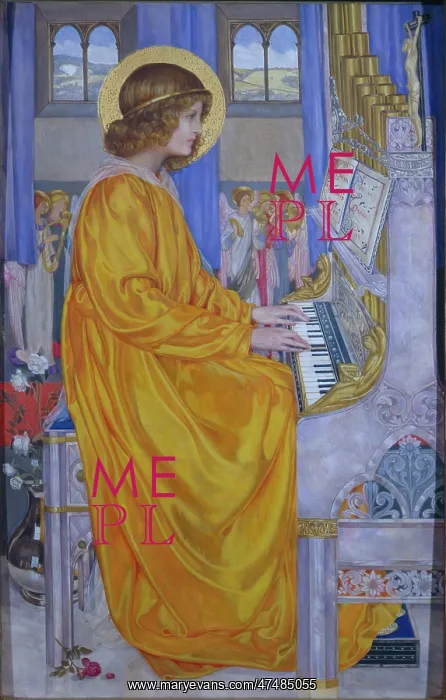 : St Cecilia ' playing music on an organ : St Cecilia ' playing music on an organ