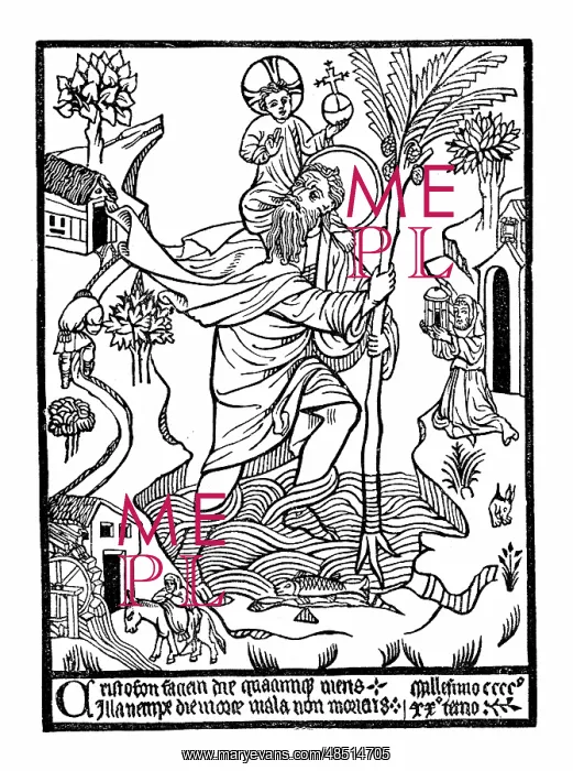 : St Christopher (Christ-bearer) carrying Christ : St Christopher (Christ-bearer) carrying Christ