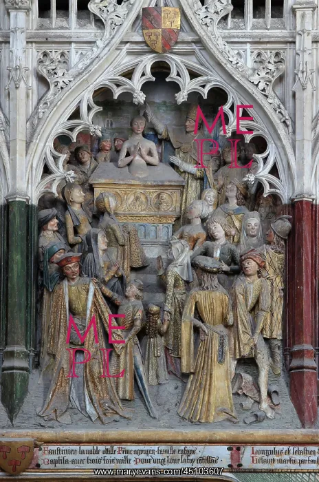 : St Firmin baptising, choir screen, Amiens Cathedral : St Firmin baptising, choir screen, Amiens Cathedral