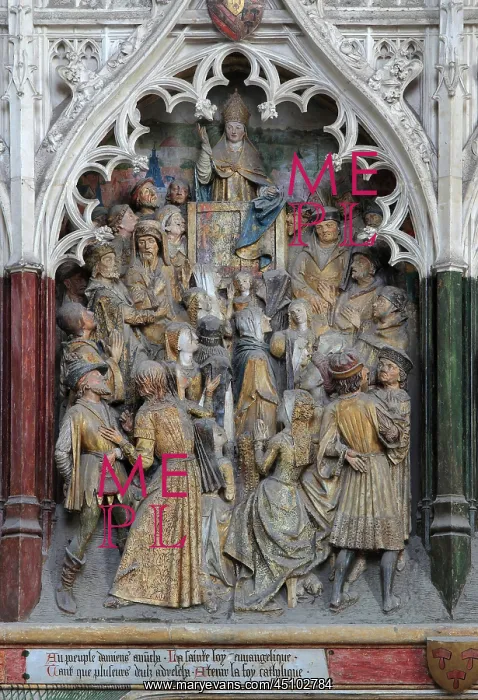 : St Firmin preaching, choir screen, Amiens Cathedral : St Firmin preaching, choir screen, Amiens Cathedral