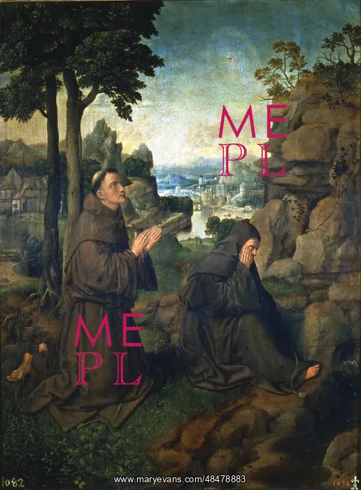 : St Francis of Assisi and another Franciscan monk : St Francis of Assisi and another Franciscan monk