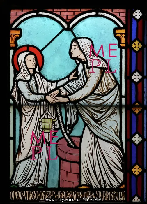 : St Genevieve stained glass window, Cloister, Cathedrale : St Genevieve stained glass window, Cloister, Cathedrale
