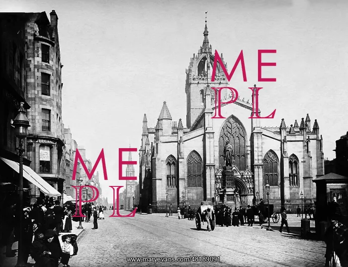 : The St. Giles Cathedral in Edinburgh, 1909 : The St. Giles Cathedral in Edinburgh, 1909
