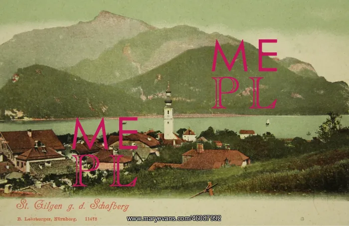 : St. Gilgen with the Schafberg. About 1905 : St. Gilgen with the Schafberg. About 1905