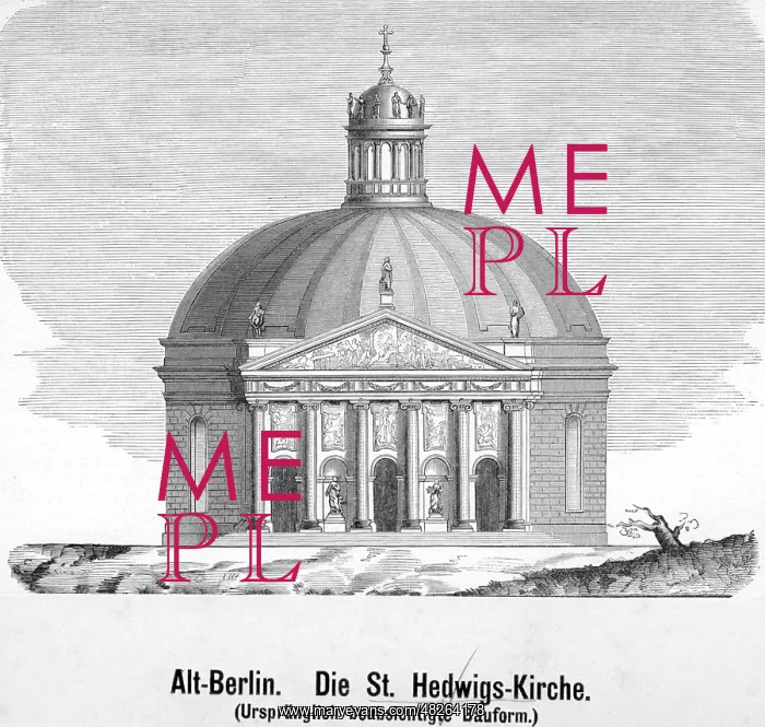: St. Hedwig's Cathedral at Bebelplatz in Berlin, ca. 1740 : St. Hedwig's Cathedral at Bebelplatz in Berlin, ca. 1740