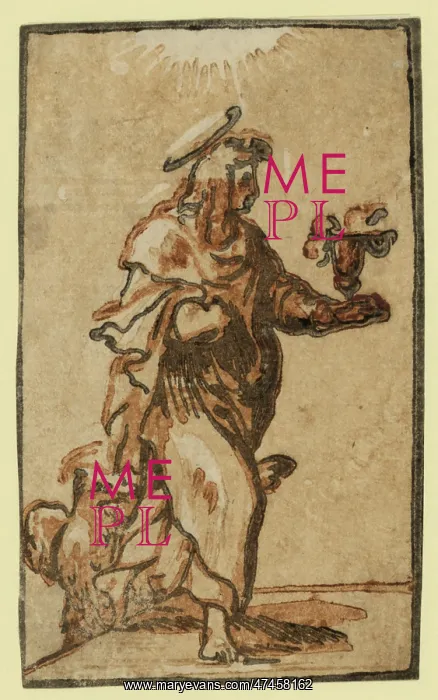 : St. John. Print showing Saint John carrying a goblet. Date between 1530 and 1550 : St. John. Print showing Saint John carrying a goblet. Date between 1530 and 1550