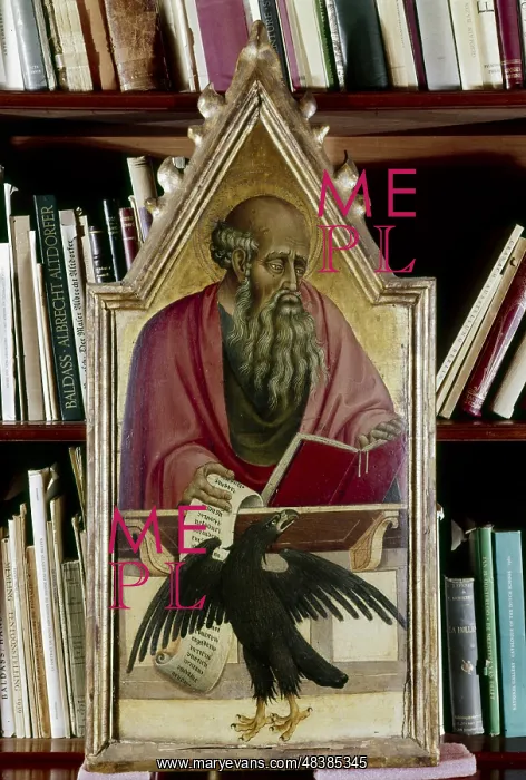 : St John the Evangelist shown with his symbol : St John the Evangelist shown with his symbol