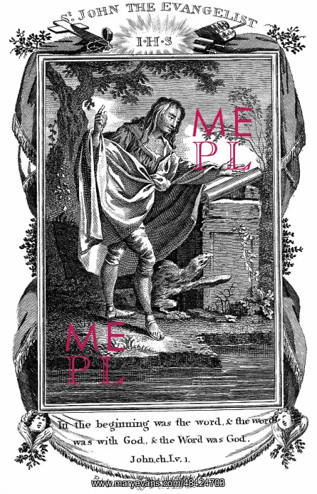: St John the Evangelist with his symbol, the Eagle : St John the Evangelist with his symbol, the Eagle