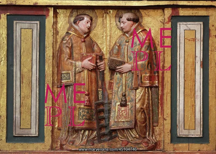: St Lawrence and St Stephen, altarpiece relief : St Lawrence and St Stephen, altarpiece relief