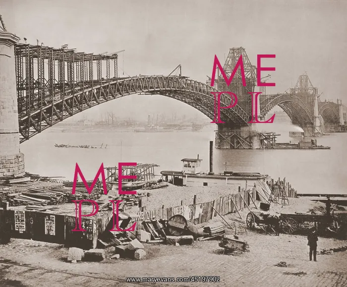 : St. Louis Bridge under construction ca. ? : St. Louis Bridge under construction ca. ?
