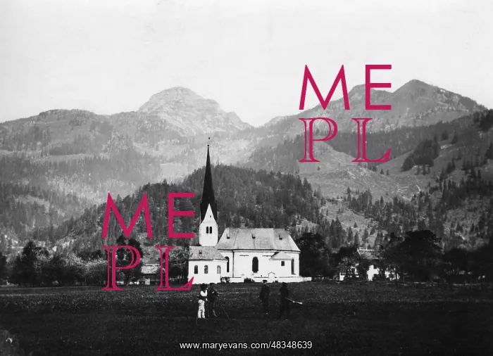 : St. Margareth in Bayrischzell, around 1900 : St. Margareth in Bayrischzell, around 1900