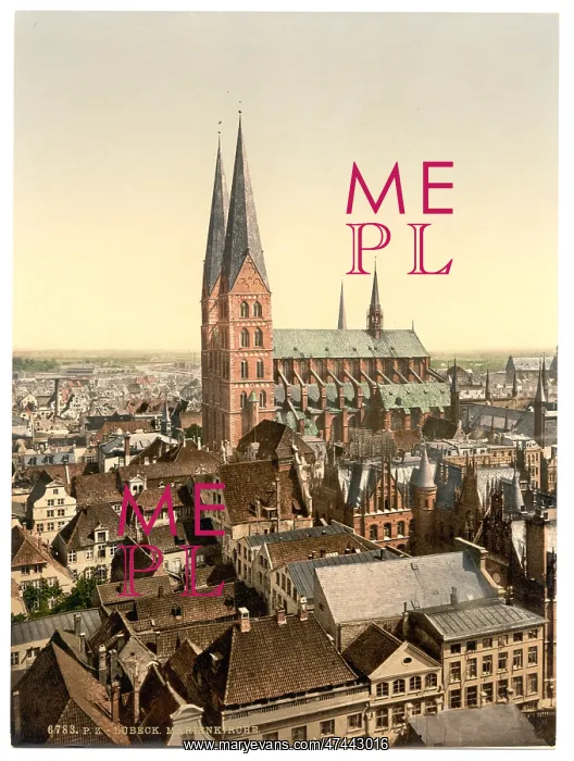 : St. Mary's, from St. Peter's Clock Tower, Lubeck, Germany : St. Mary's, from St. Peter's Clock Tower, Lubeck, Germany