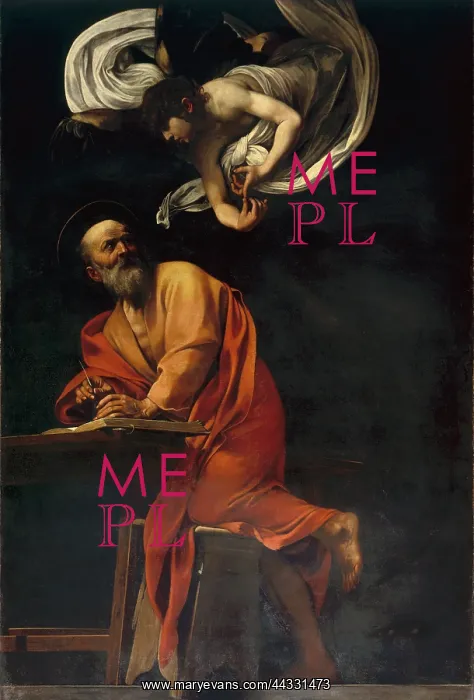 : St Matthew and the Angel, by Caravaggio : St Matthew and the Angel, by Caravaggio