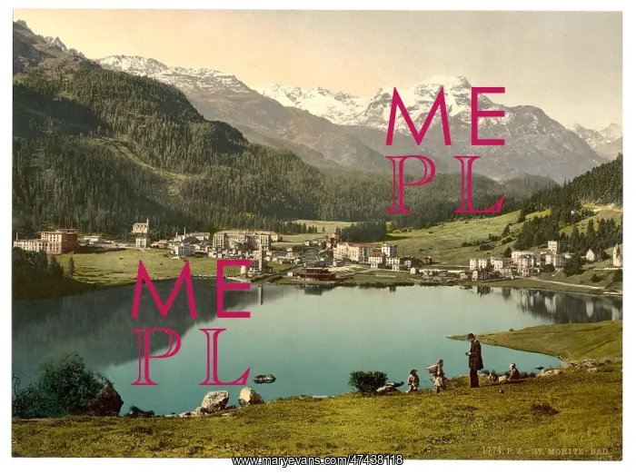 : St. Moritz, village and baths, Grisons, Switzerland : St. Moritz, village and baths, Grisons, Switzerland