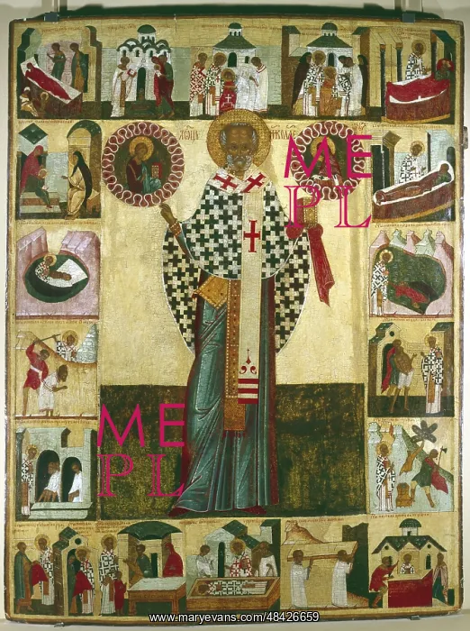 : St Nicholas (early 4th century) and scenes from : St Nicholas (early 4th century) and scenes from