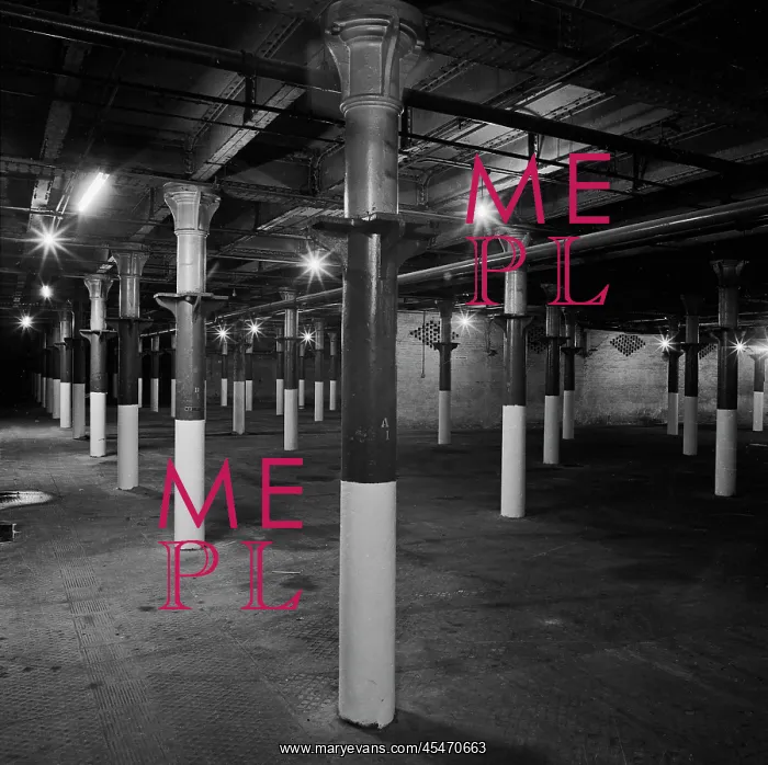 : St Pancras Station - interior of the carpark in the vaults : St Pancras Station - interior of the carpark in the vaults