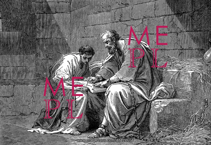 : St Paul the Apostle in prison, writing his epistle : St Paul the Apostle in prison, writing his epistle