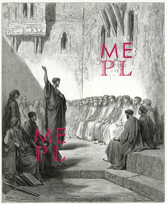  : St Paul preaching in the synagogue at Thessalonica