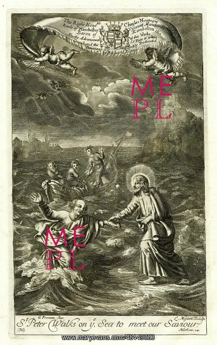 : St Peter walks on the sea towards Jesus : St Peter walks on the sea towards Jesus